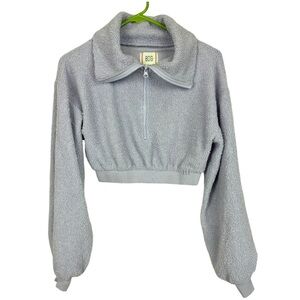 🥑5/$25 Urban Outfitters Lilac Purple Half Zip cropped textured pullover S